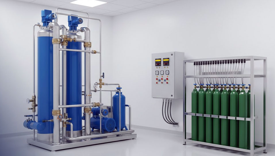 Automatic Medical Oxygen Manifold System and PSA Plant Setup